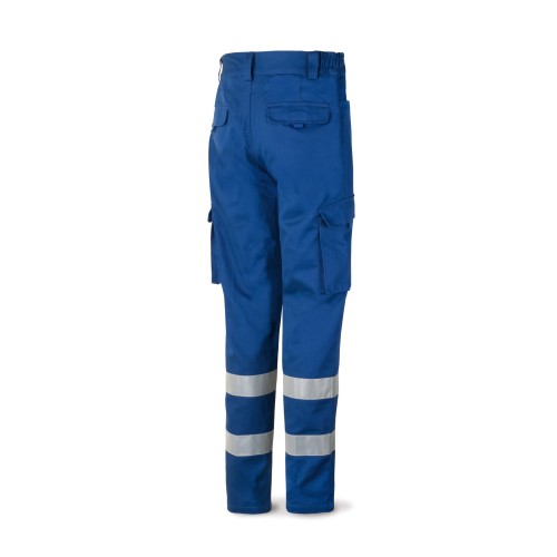 488PCRTOPAZ Pantalón azulina algodón con bandas reflectantes 245 g.